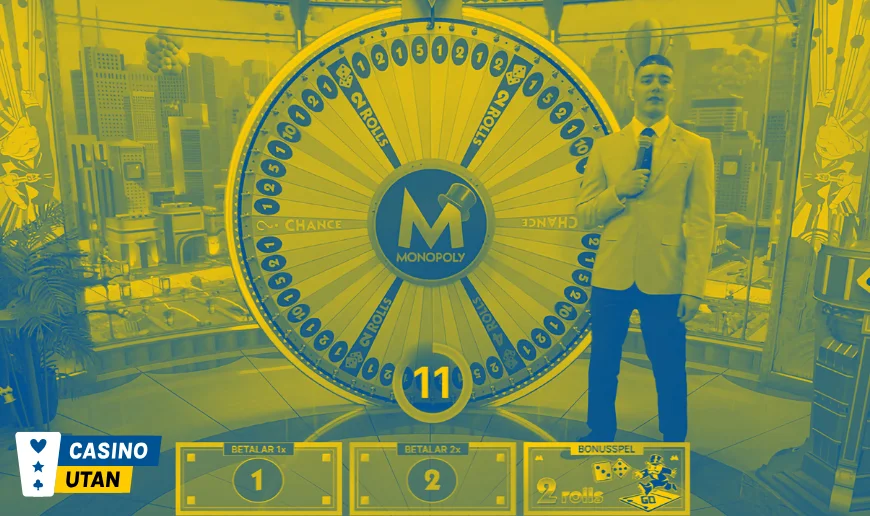 Skärmbild på Monopoly Live från Evolution