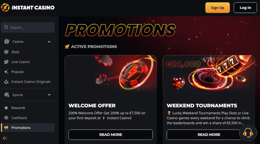 Instant Casino bonusar och kampanjer