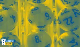Lotteribollar med nummer i närbild från Eurojackpot