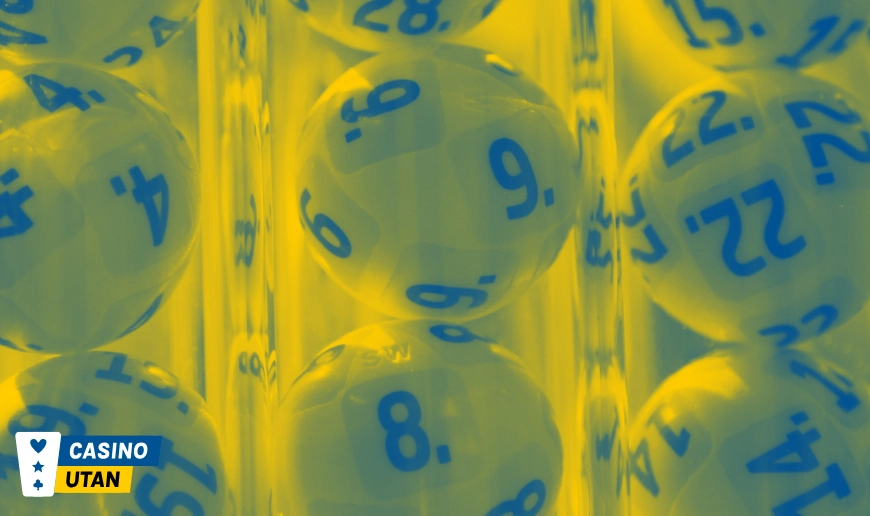 Lotteribollar med nummer i närbild från Eurojackpot