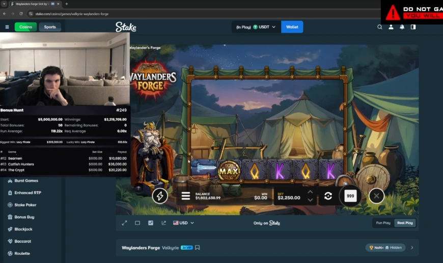 Stake casino streaming på Kick